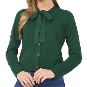 CeCe Regular Fit Wool-Blend Cadigan  Women’s Size Small Green